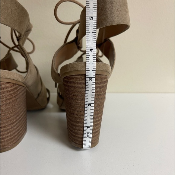 Merona Tan Lace Up Chunky Heel Sandals, Size 6.5 - Picture 6 of 7